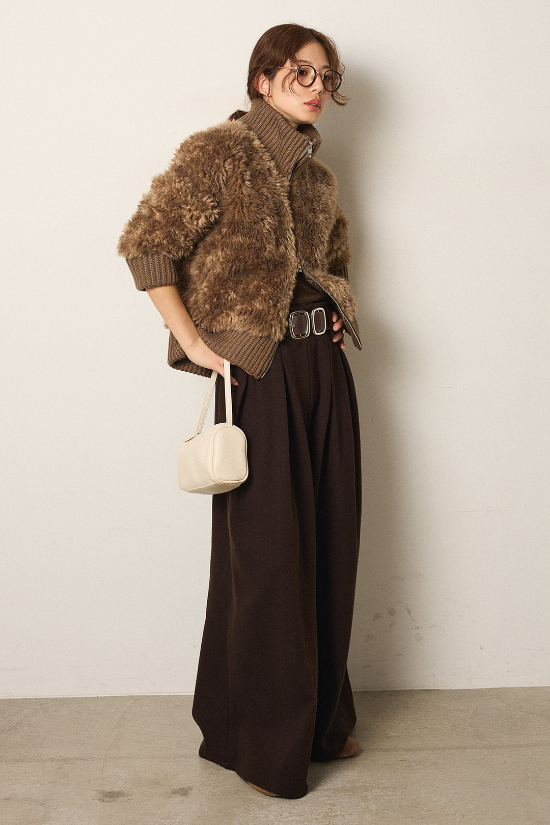 ハイネックボアブルゾン