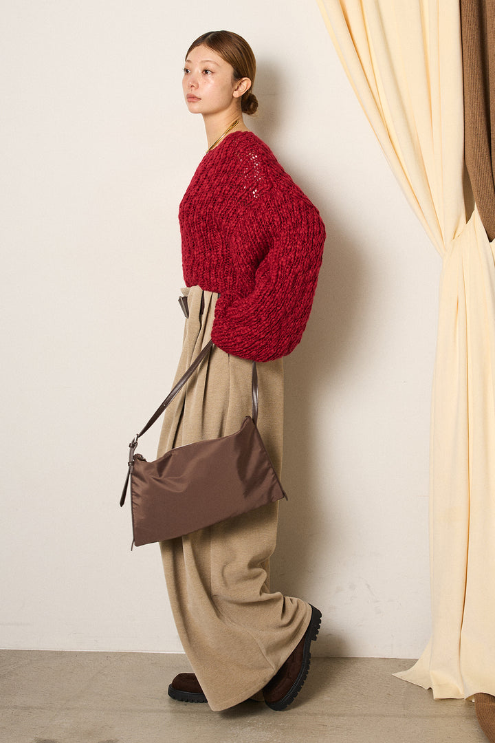 [SET]チャンキースラブニットクロップドプルオーバー+ベルトループコーデュロイワイドパンツ(2set)