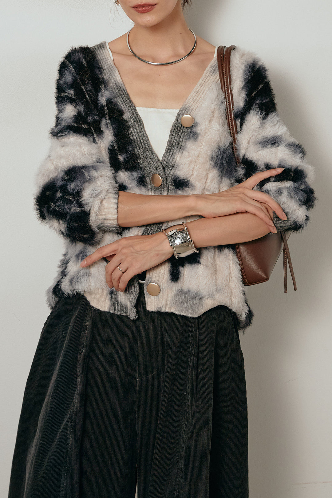 【着回しセット】[SET]タイダイ柄シャギーニットカーディガン+タイダイ柄シャギーニットカーディガン(2set)