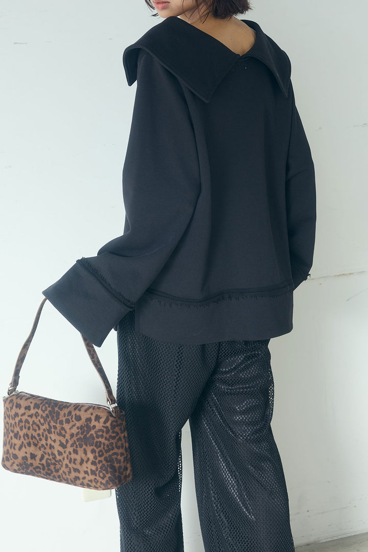 [SET]ビッグカラー2WAYスウェットトップス+メッシュリラックスパンツ(2set)