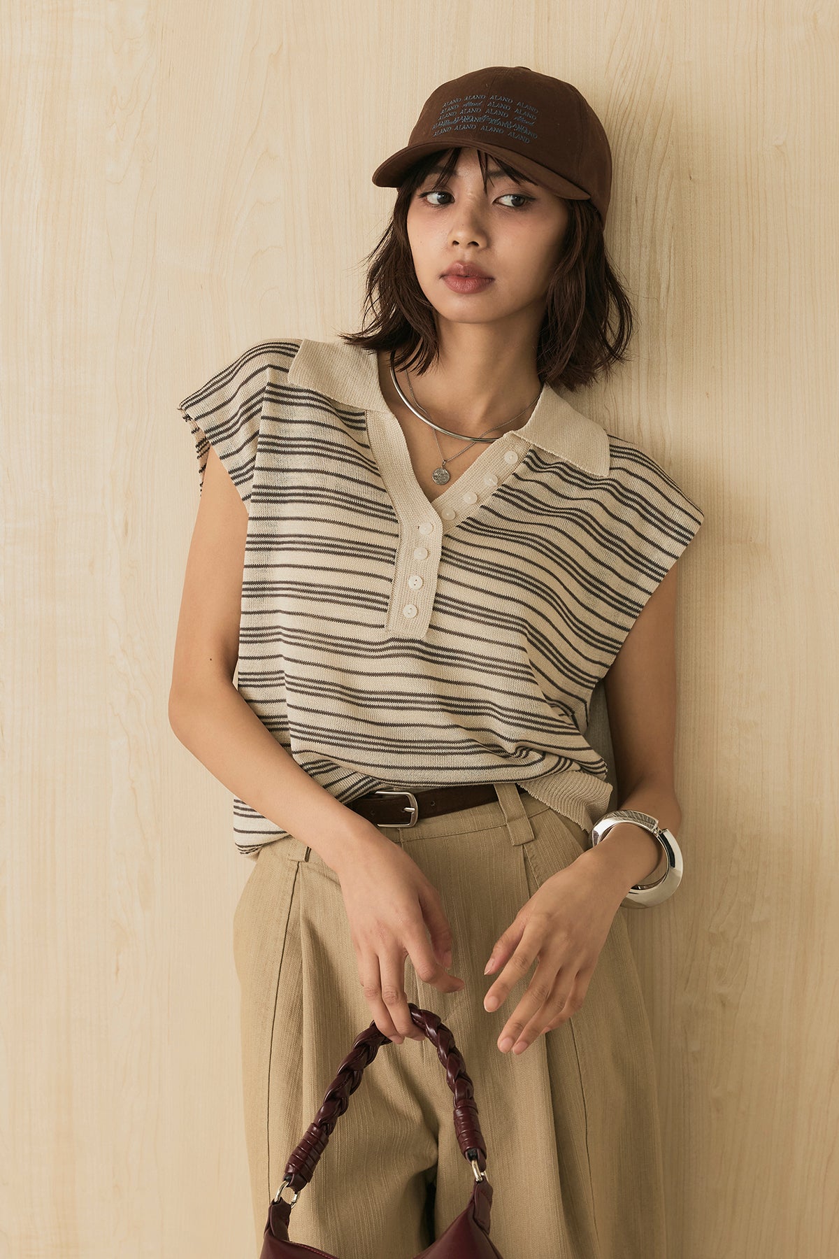 ESICA グレンチェックルーズタックパンツ　2点セット anuke（アンヌーク） SALE30%OFF anuke 2025SpringSummer ボトムス