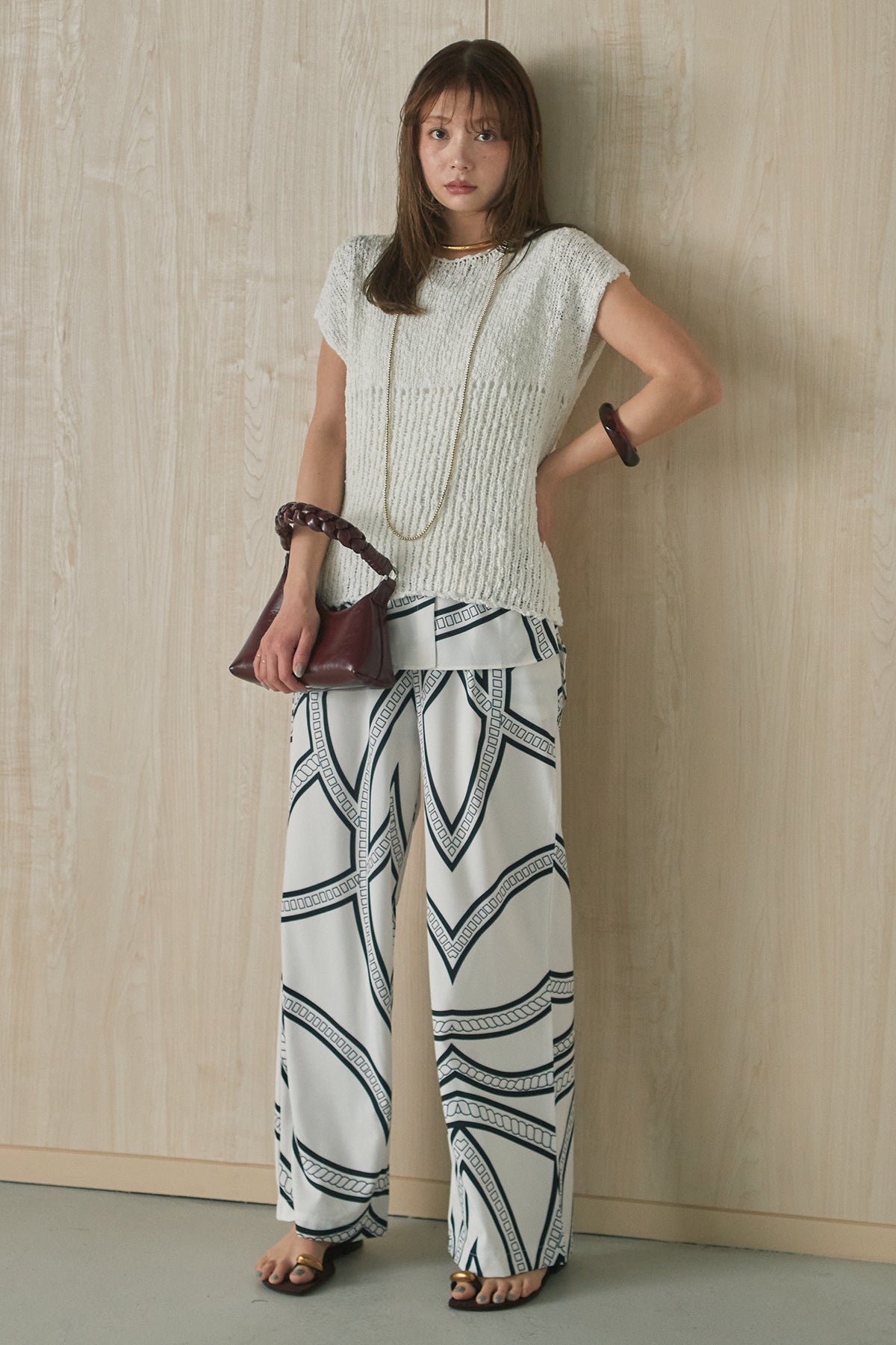 ESICA グレンチェックルーズタックパンツ　2点セット SET ITEMS – ESICA