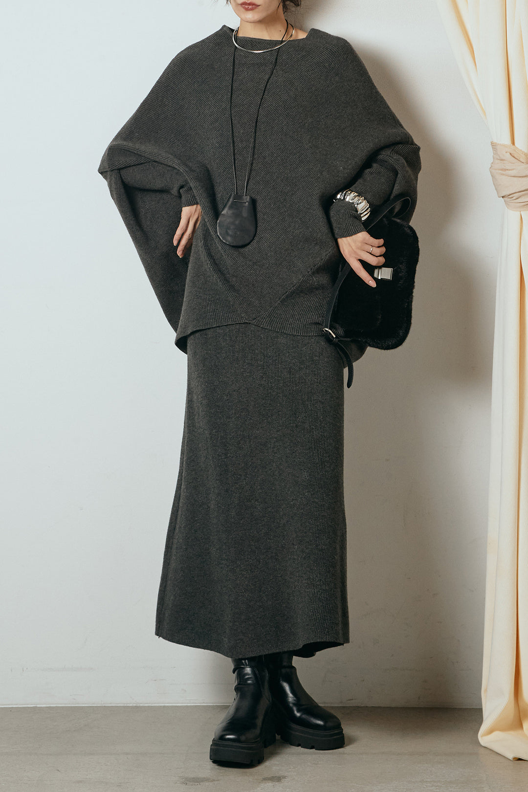 [SET]ドルマンニットスカートSETUP