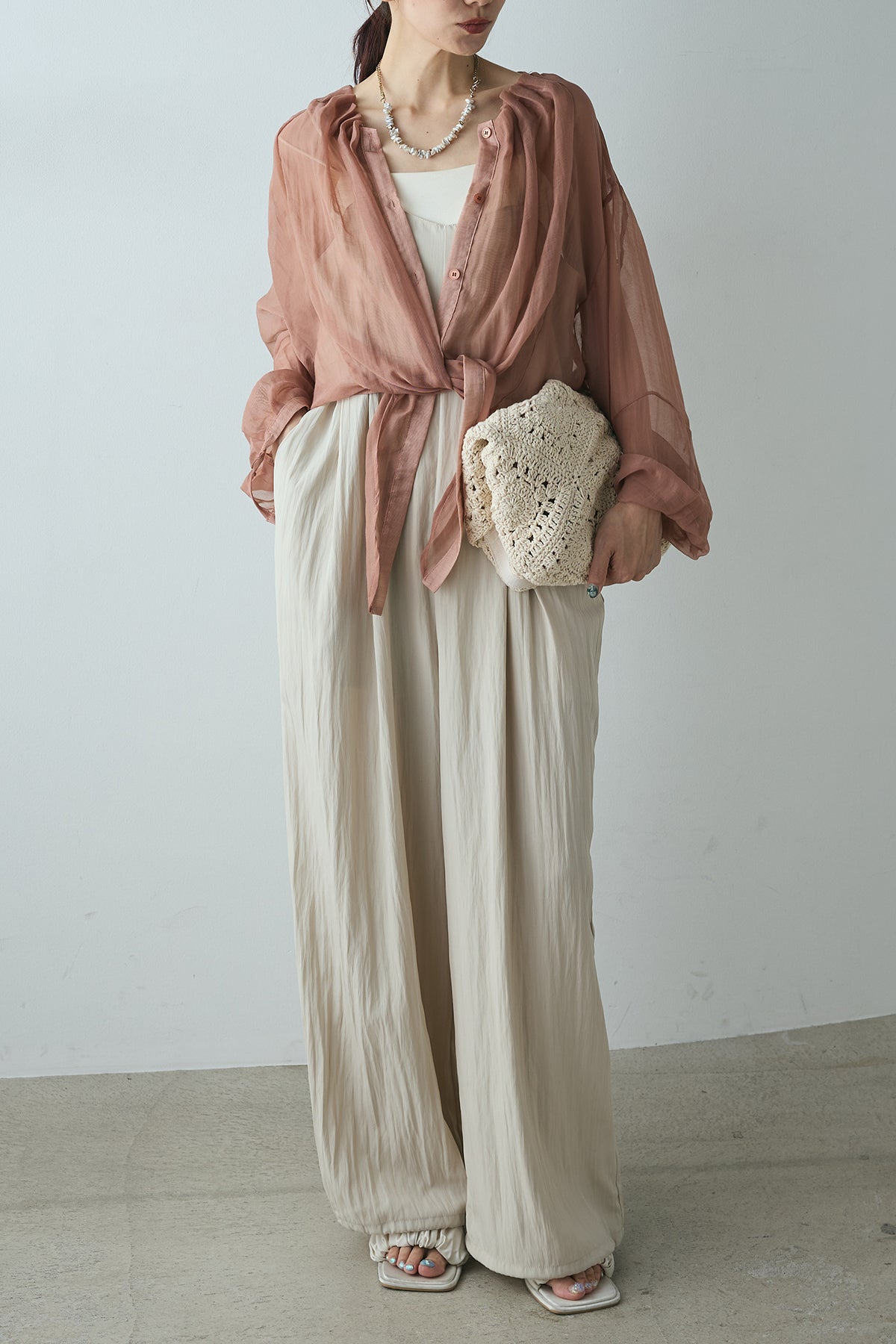 Misayoさんプロデュース ラクテロサロペット シアープリントシャツ2点セット Misayoさんプロデュース ラクテロサロペット シアープリントシャツ2点