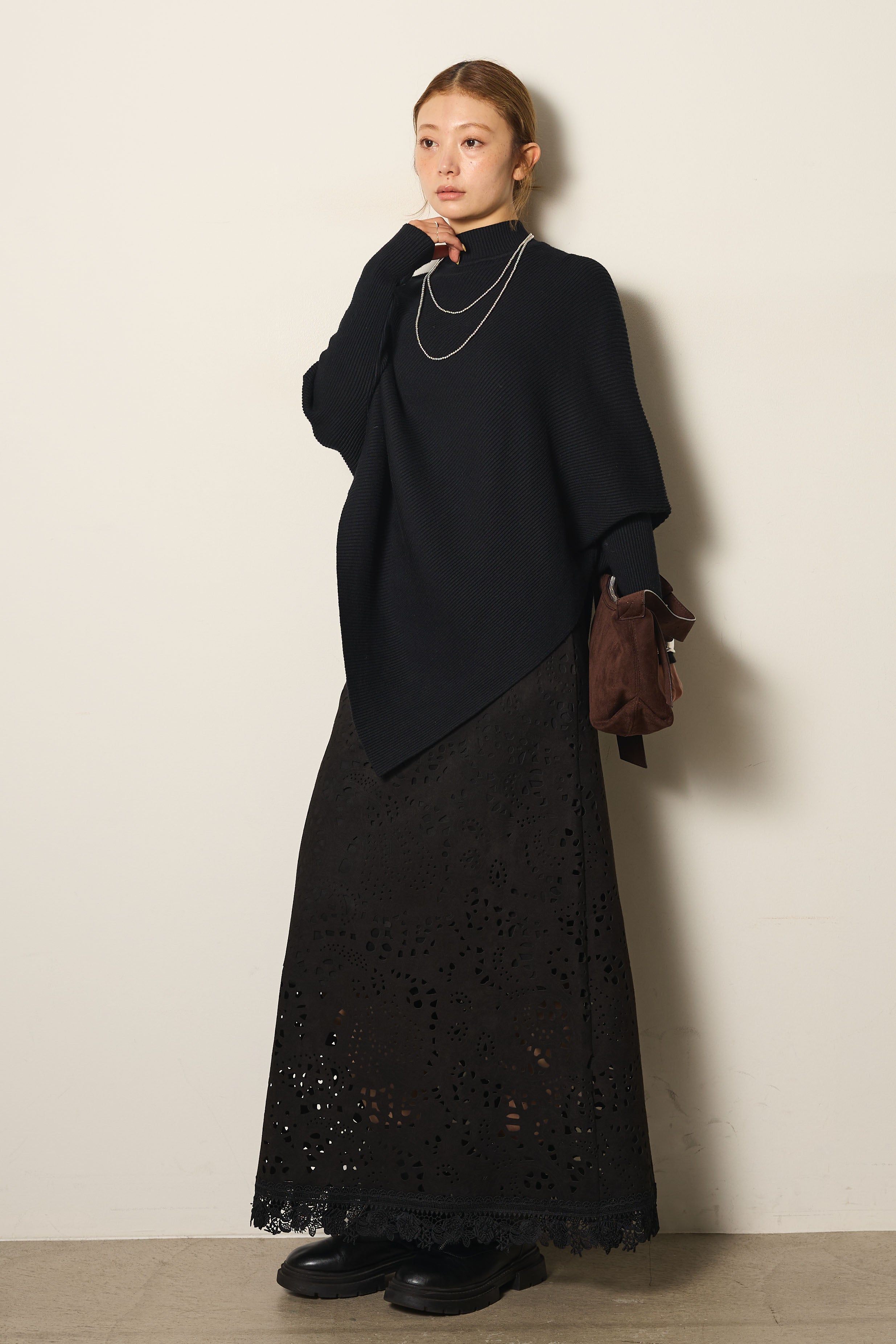 梅雨diagramレイヤードシャツニットトップ36サイズ 梅雨diagram