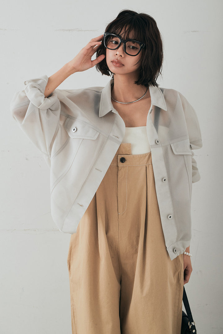 [SET]シアーダンボールサイドドロストジャケット+綿ツイルアシメサロペット(2set)