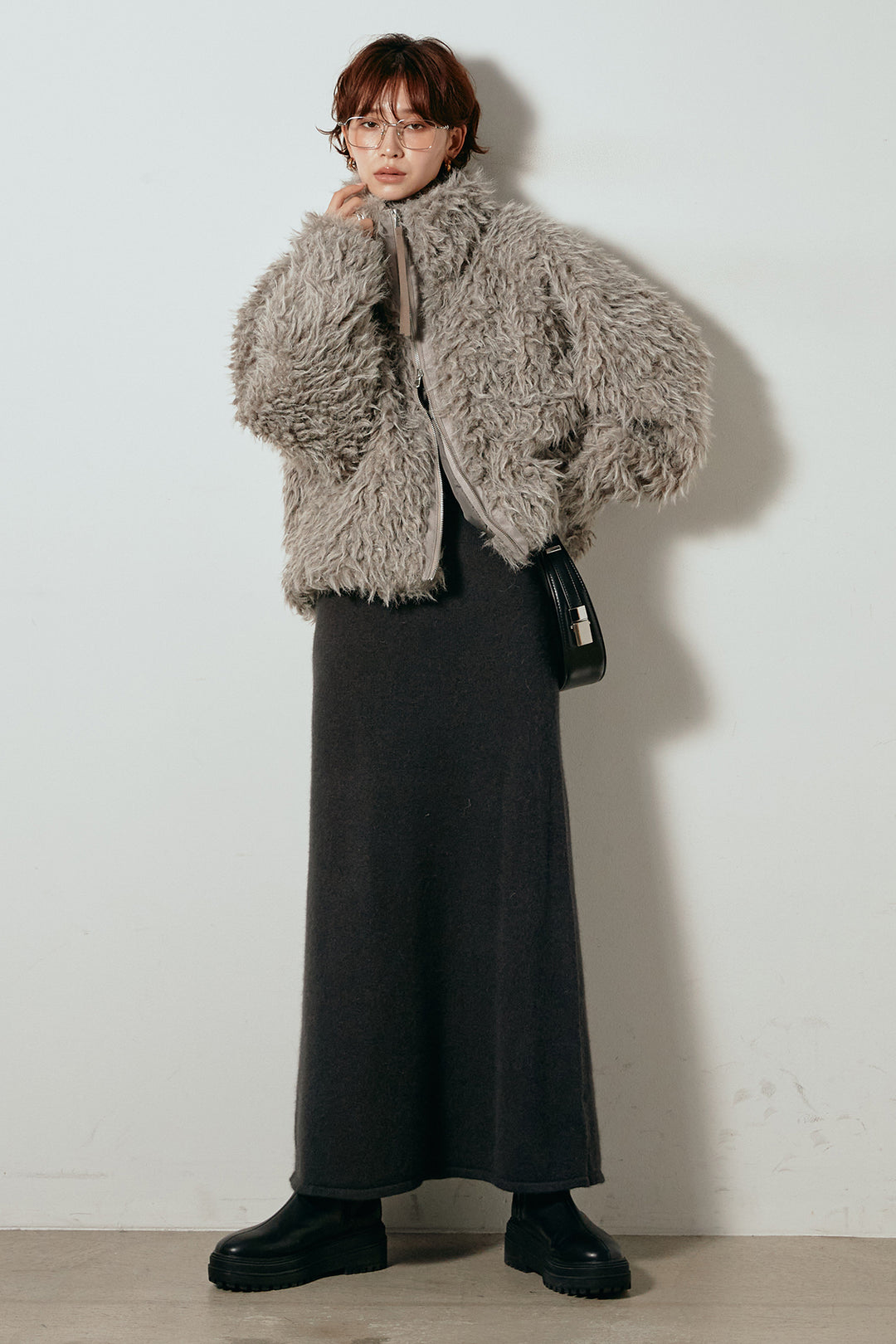 【着回しセット】[SET]ミックスシープファースタンドブルゾン+ミックスシープファースタンドブルゾン(2set)