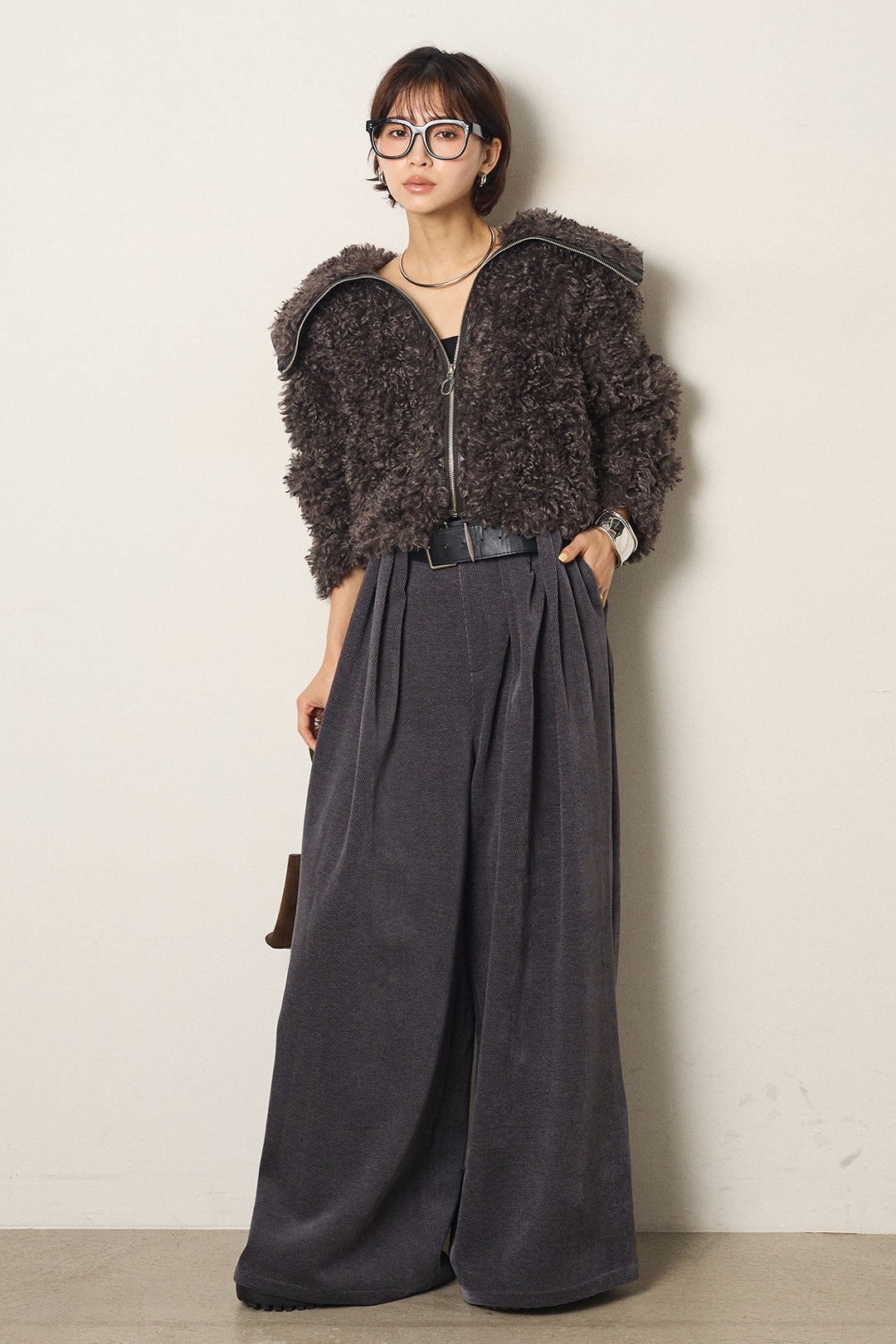 ビッグカラープードルボアアウター