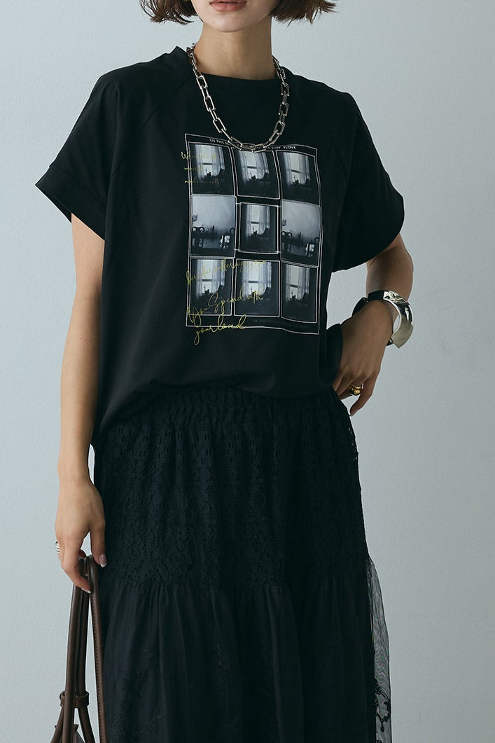 フォトプリントラグランTシャツ