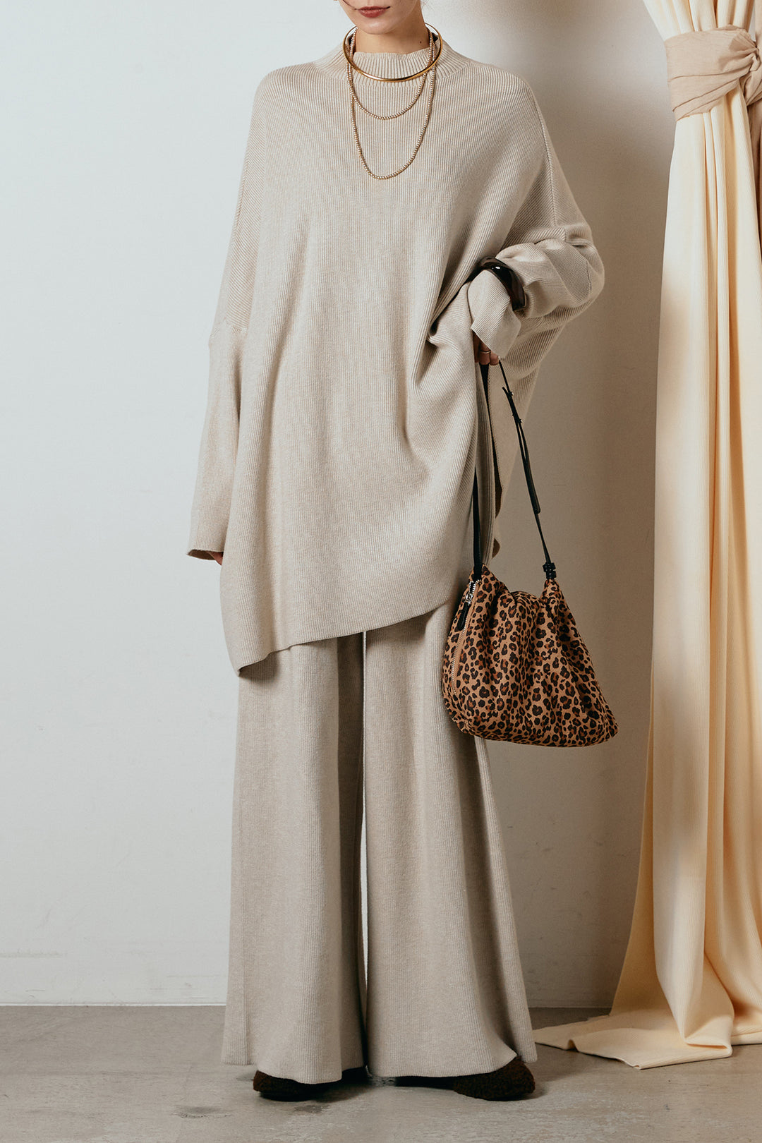 [SET]ポンチョシルエットニットSETUP