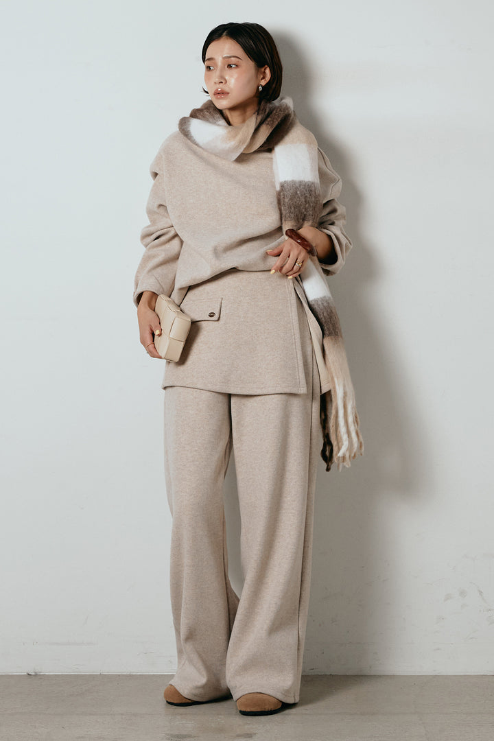 [SET]チェックマフラー付きニットSETUP