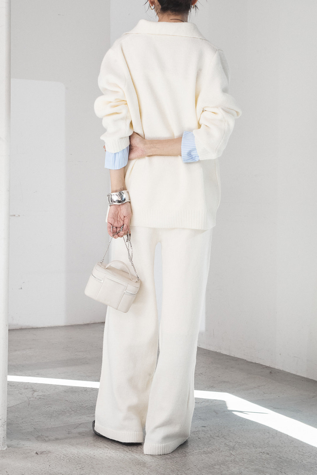 [SET]ストライプドッキングニットポロSETUP