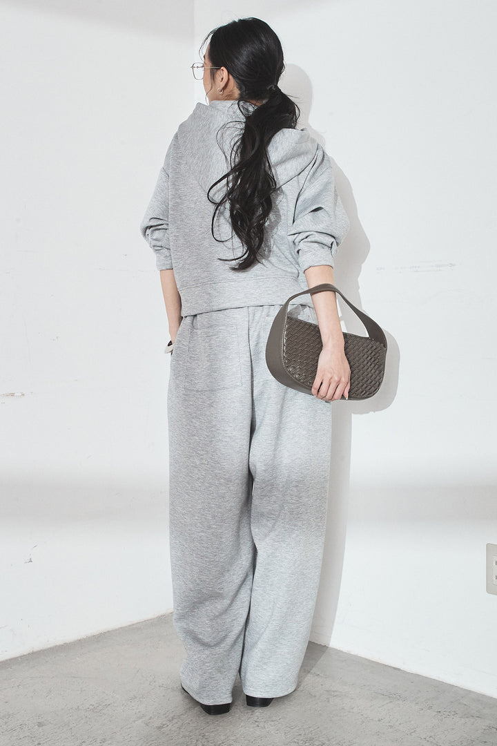 [SET]スウェットドルマンジップフードパーカー+スウェットコクーンイージーパンツ(2set)