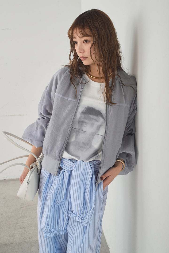 [SET]長袖アソートフォトTシャツ+ストライプウエスト巻きジョガーパンツ(2set)