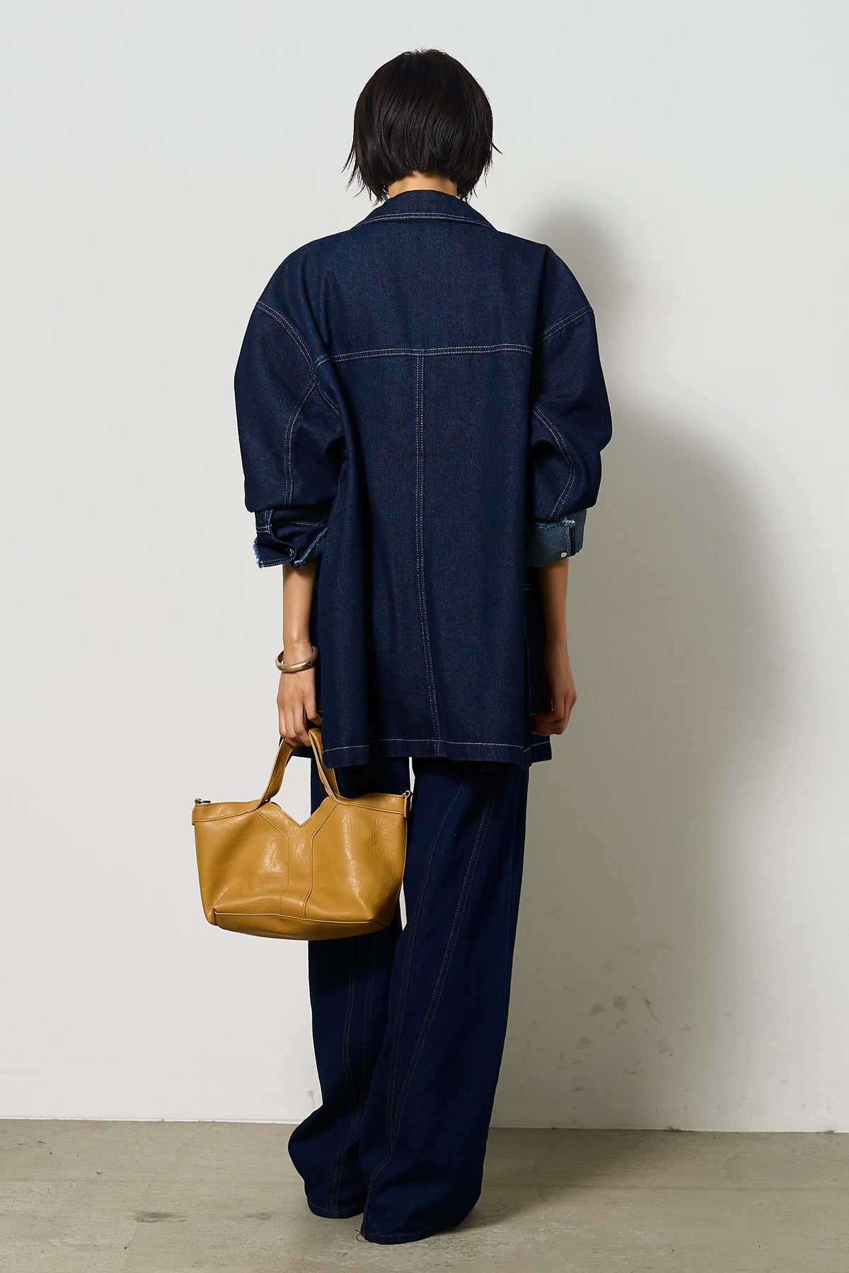 SET]ステッチデザインデニムジップジャケット+ステッチデザイン