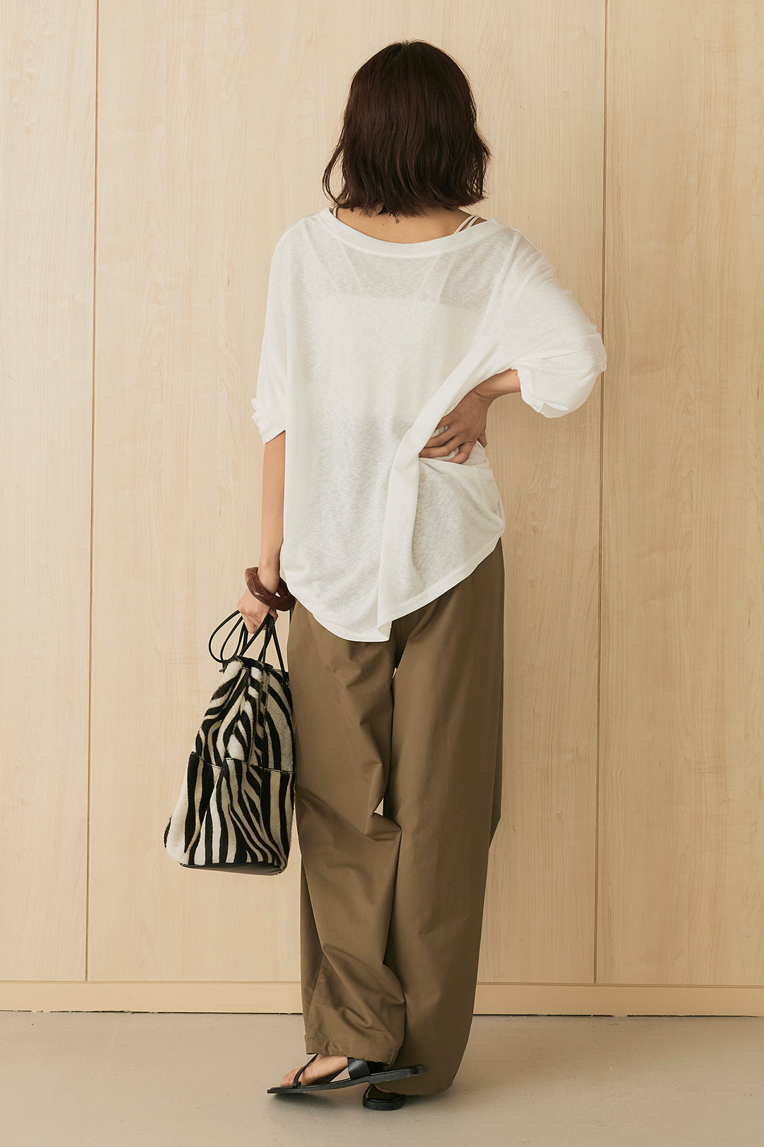 [SET]ヴィンテージグラフィックロンT+合繊ツイルスタンドウエスト巻きジョガーパンツ(2set)