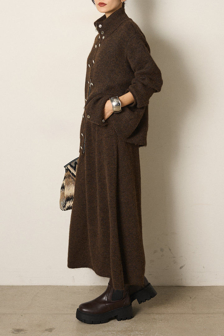 [SET]ハイネックメタルプレートニットスカートSETUP