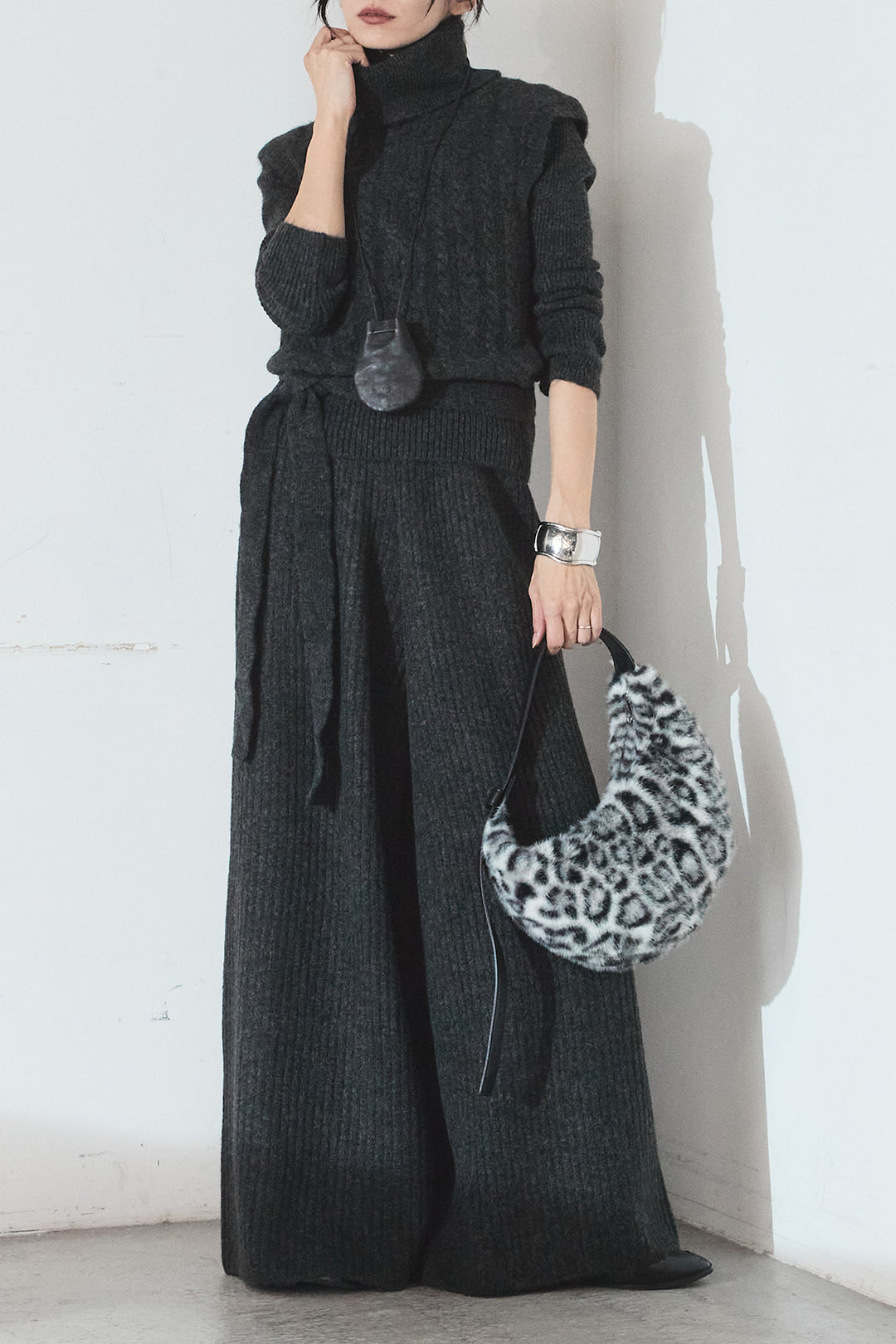 [SET]3ピースハイネックニットベストSETUP