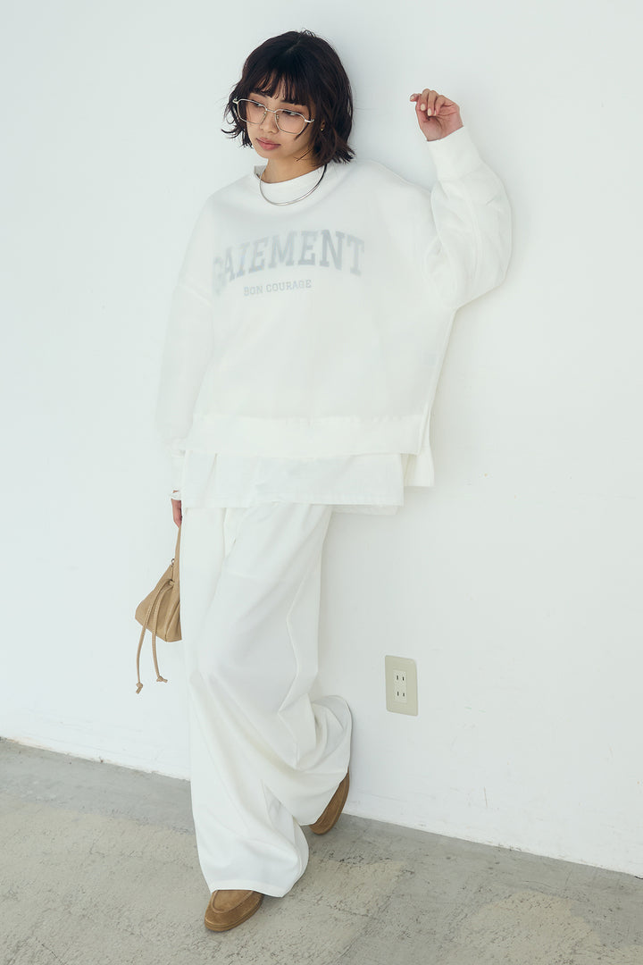 [SET]クリアダンボールプルオーバー+斜めボタンタック入りスラックス(2set)