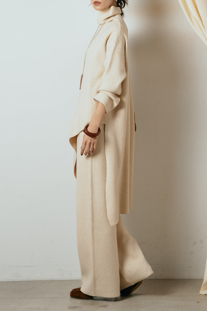 [SET]裾アシンメトリーニットSETUP