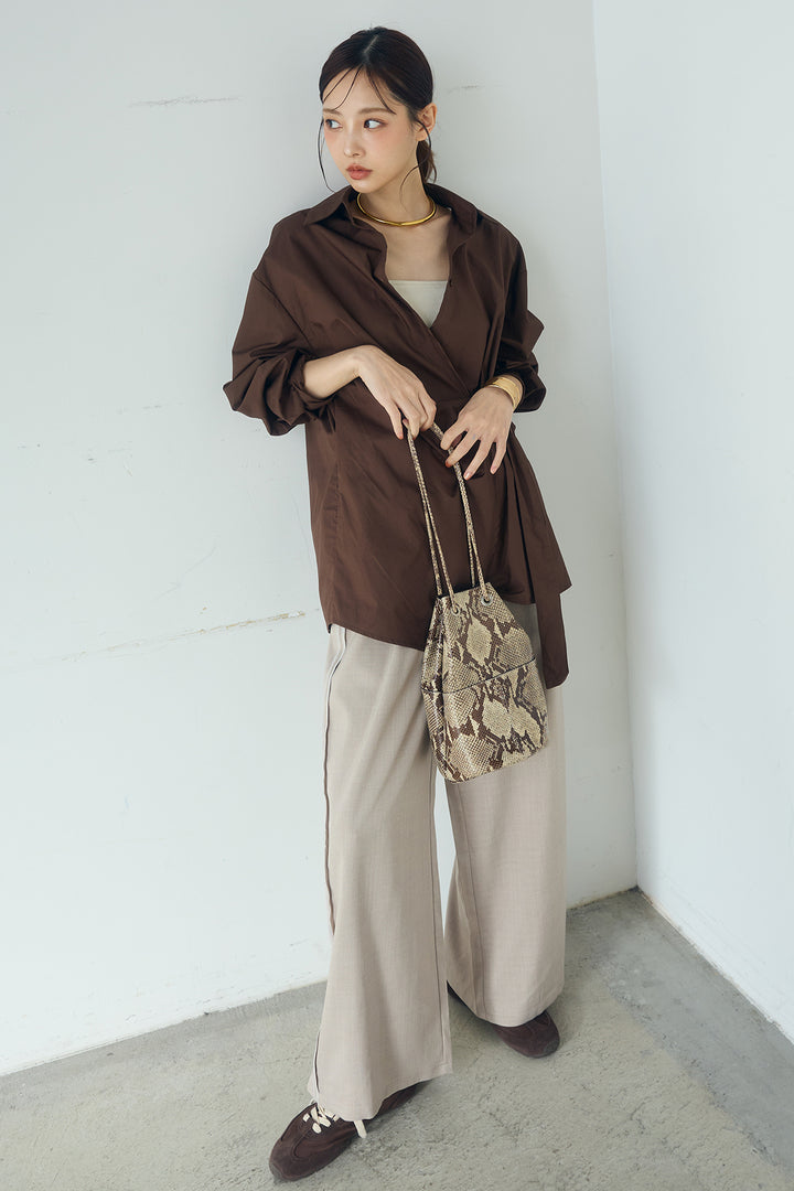 [SET]サイド留め具デザインシャツ+トラックイージーパンツ(2set)