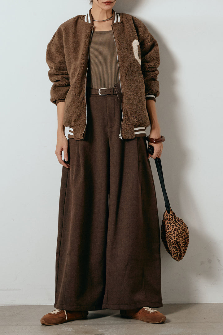 [SET]ロゴスタジャンボアブルゾン+ポーチベルト付きカーブパンツ(2set)