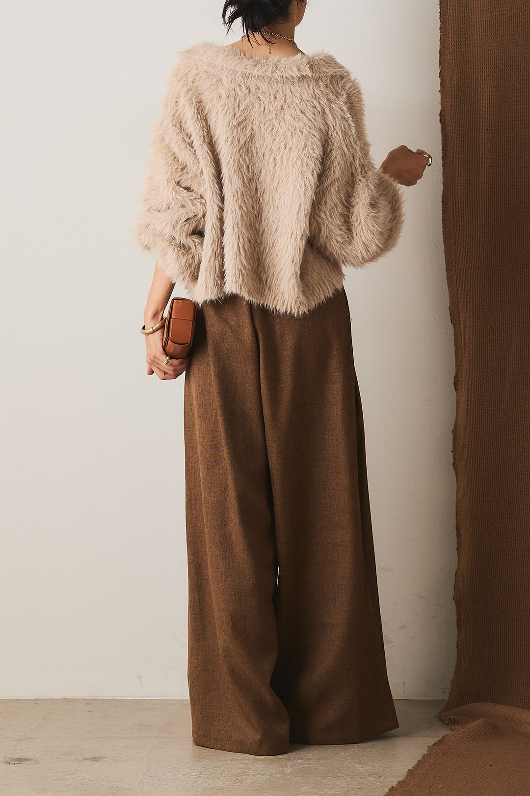 【即納】フェザーヤーン衿付きカーディガン