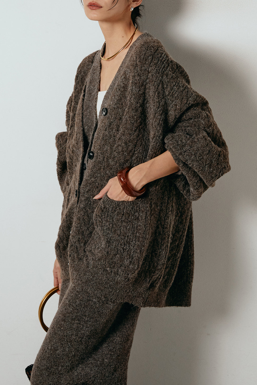 [SET]3ピースフロントボタンニットSETUP