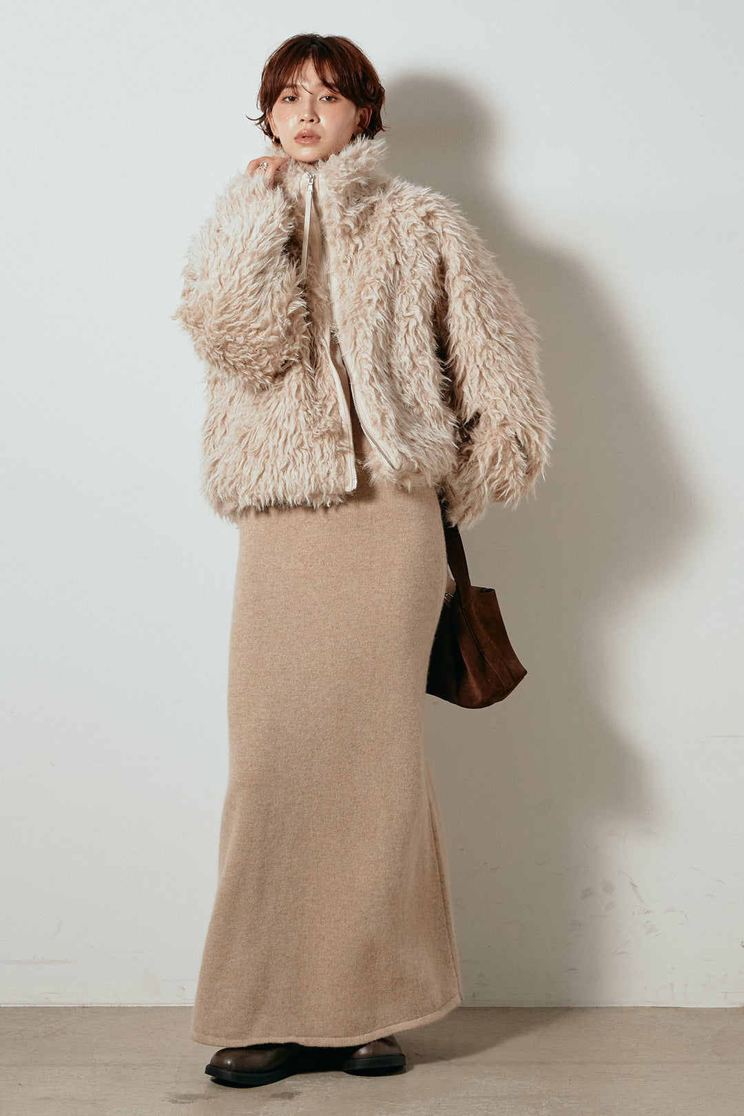 【着回しセット】[SET]ミックスシープファースタンドブルゾン+ミックスシープファースタンドブルゾン(2set)