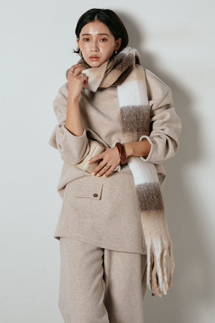 [SET]チェックマフラー付きニットSETUP