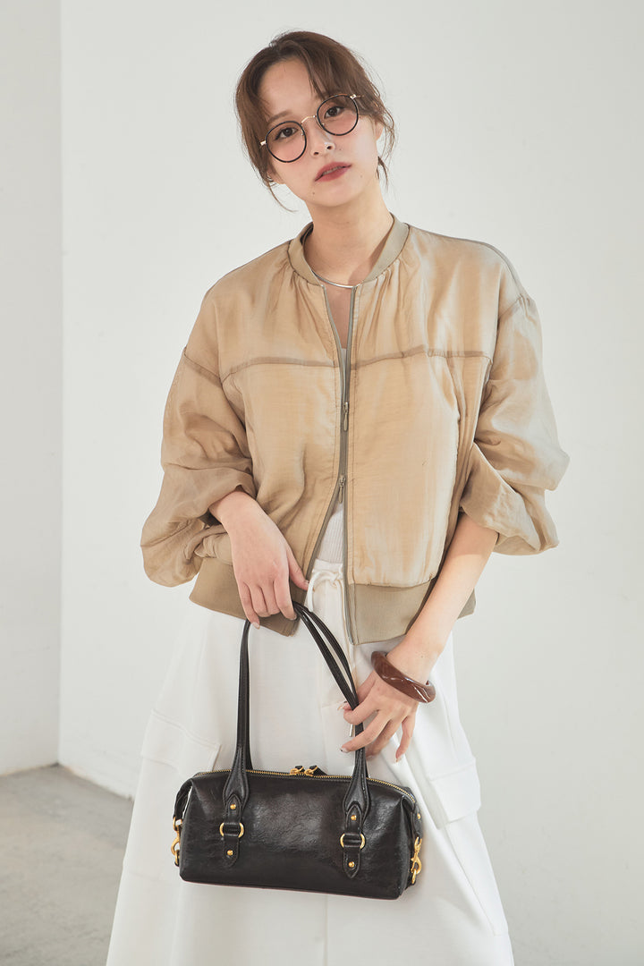 [SET]シアー×ポンチブルゾン+リラックススウェットスカート(2set)