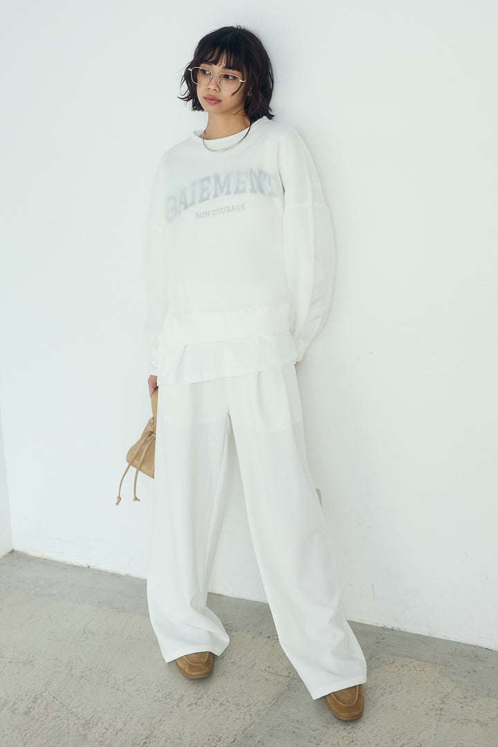 [SET]クリアダンボールプルオーバー+斜めボタンタック入りスラックス+フロントロゴビッグプルオーバー(3set)