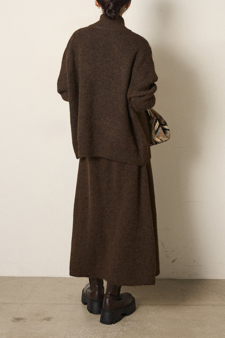 [SET]ハイネックメタルプレートニットスカートSETUP