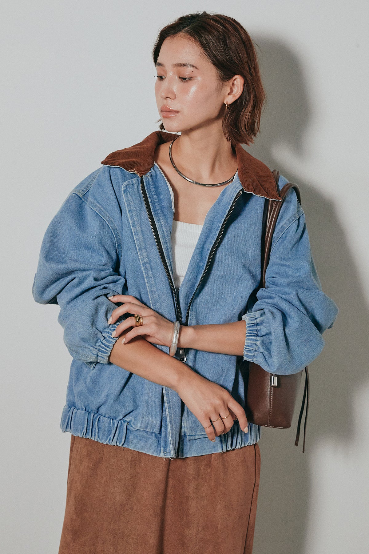 yuta1979　70s GWGKINGS デニムボアベスト襟コーデュロイ 387a69fd14e6ee01f4c187898b7151