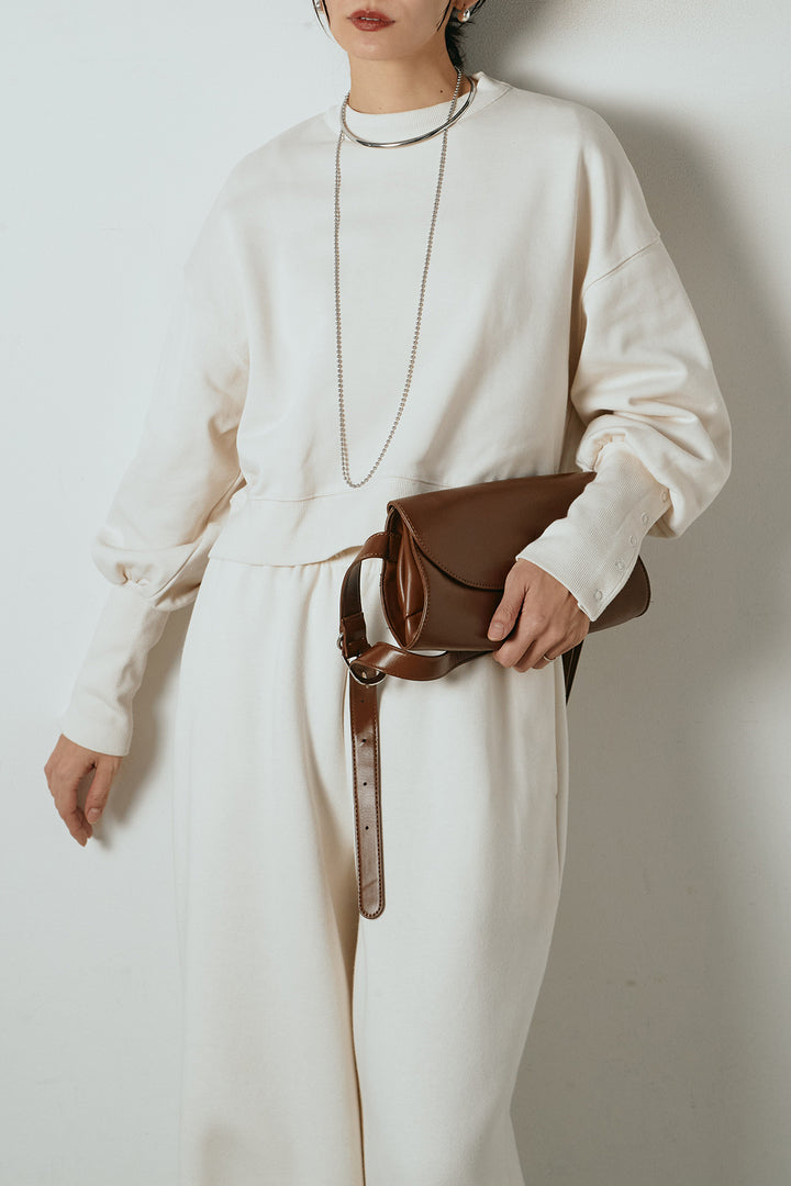 [SET]裏毛バックオープンプルオーバー+裏起毛スウェットワイドパンツ(2set)