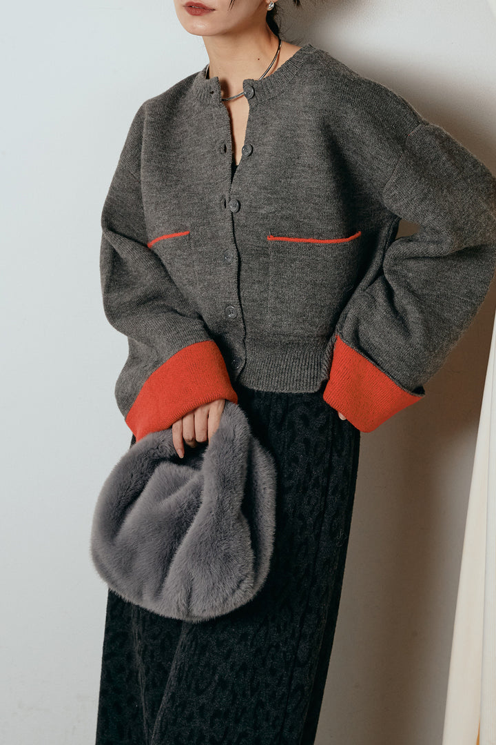 [SET]アルパカタッチダブルフェイスカーディガン+レオパードジャガードニットパンツ(2set)