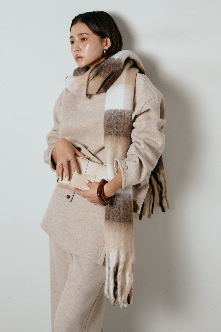 [SET]チェックマフラー付きニットSETUP