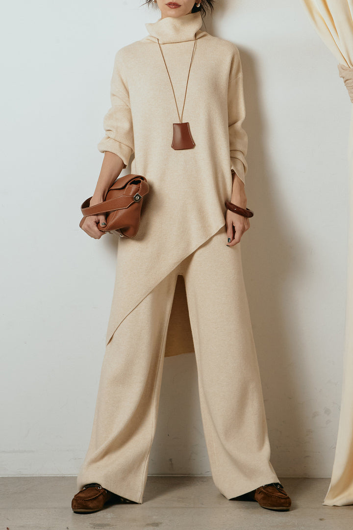 [SET]裾アシンメトリーニットSETUP