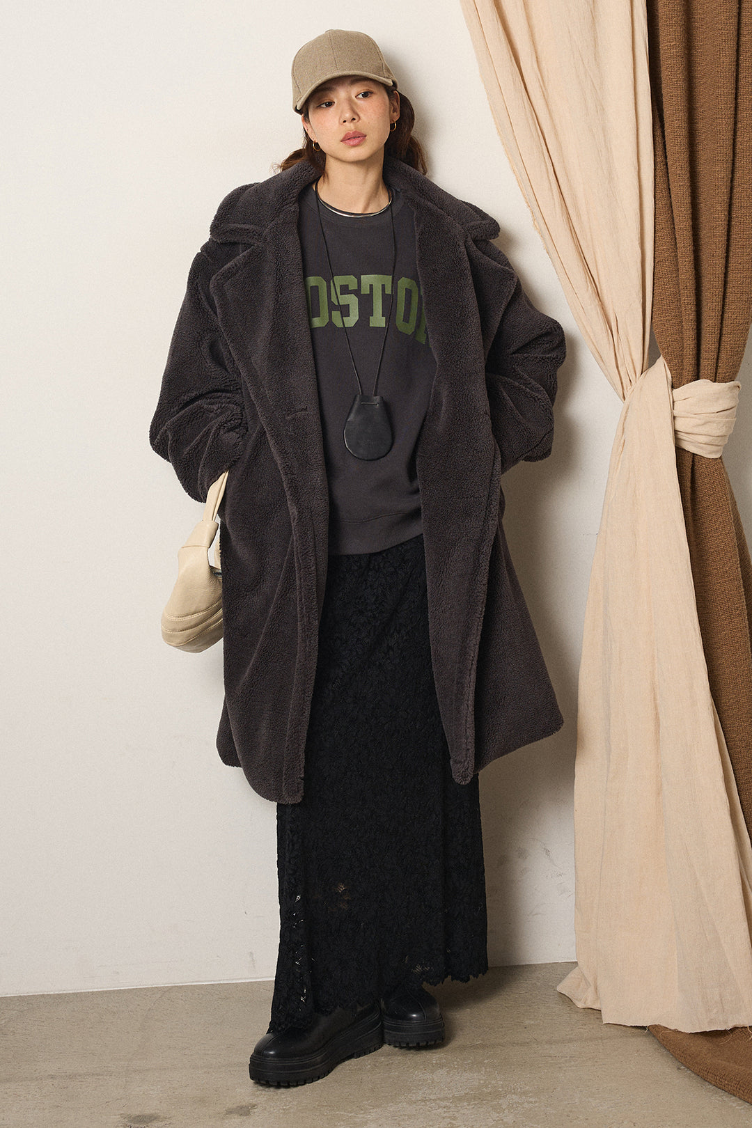 テディボアロングコート