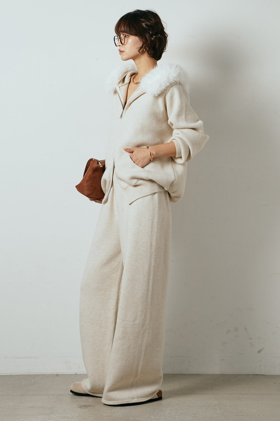 [SET]ファー付きフーディーニットSETUP