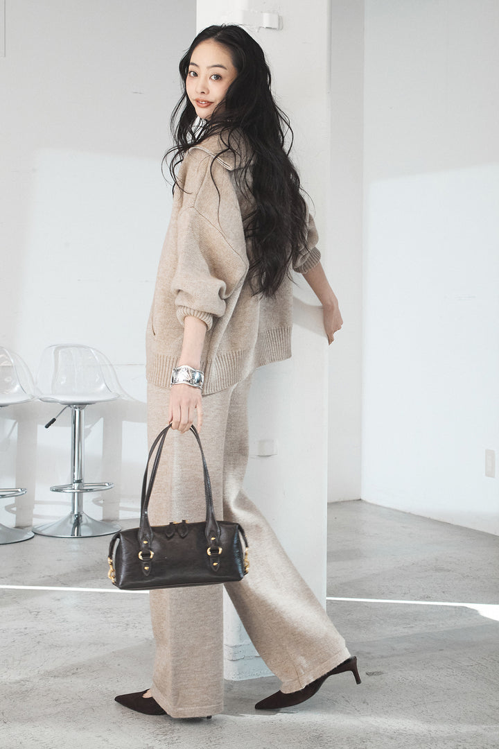 [SET]ビッグカラーダブルジップニットSETUP