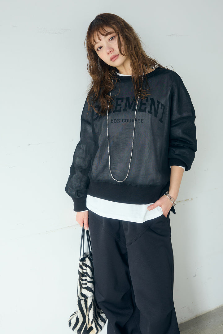 [SET]クリアダンボールプルオーバー+ランダムタックデザインワイドパンツ+フロントロゴビッグプルオーバー(3set)