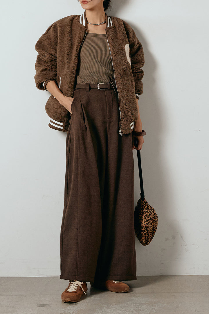 [SET]ロゴスタジャンボアブルゾン+ポーチベルト付きカーブパンツ(2set)