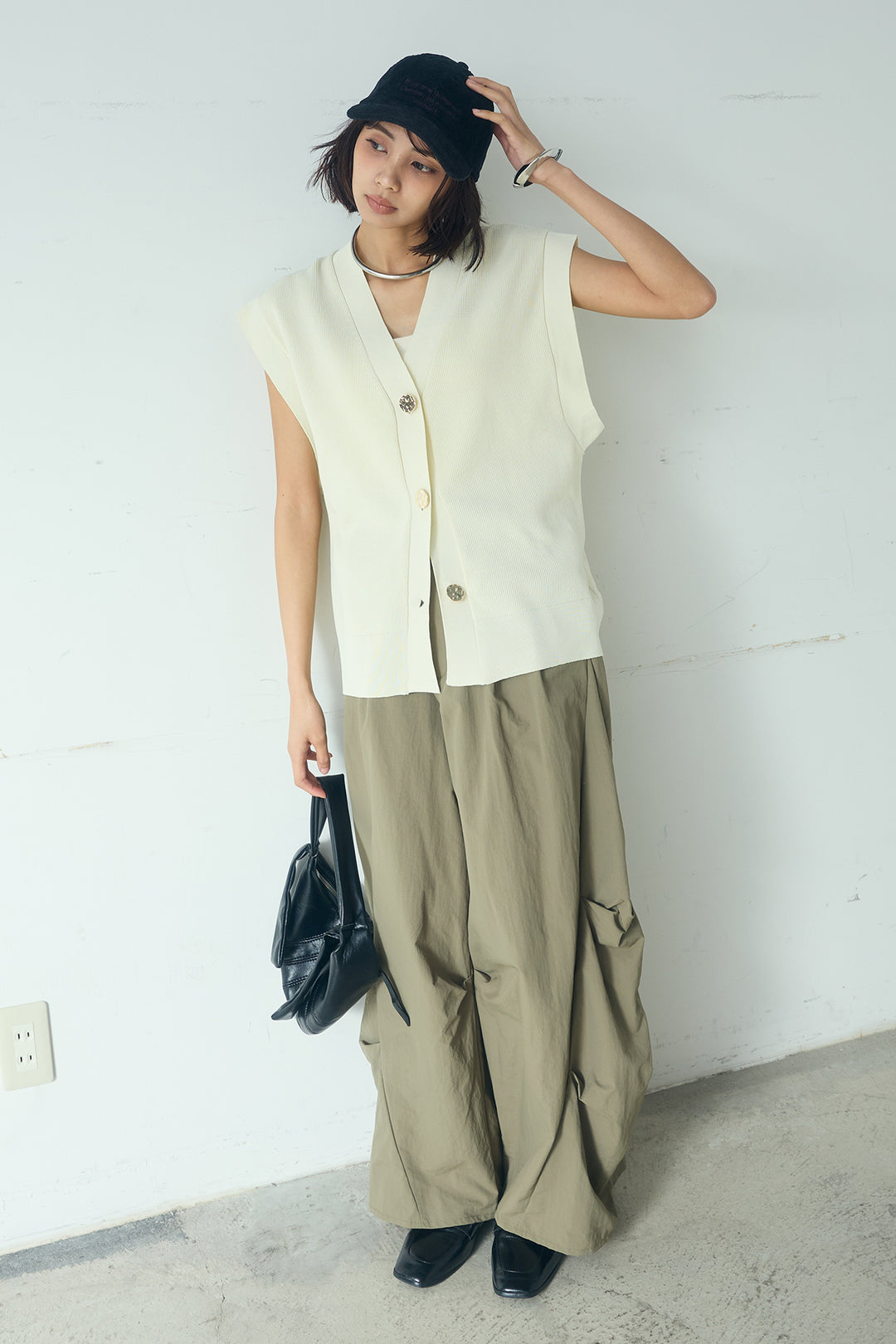 [SET]ポリウーリーメタルボタンベスト+ドライタフタタックバレルパンツ(2set)