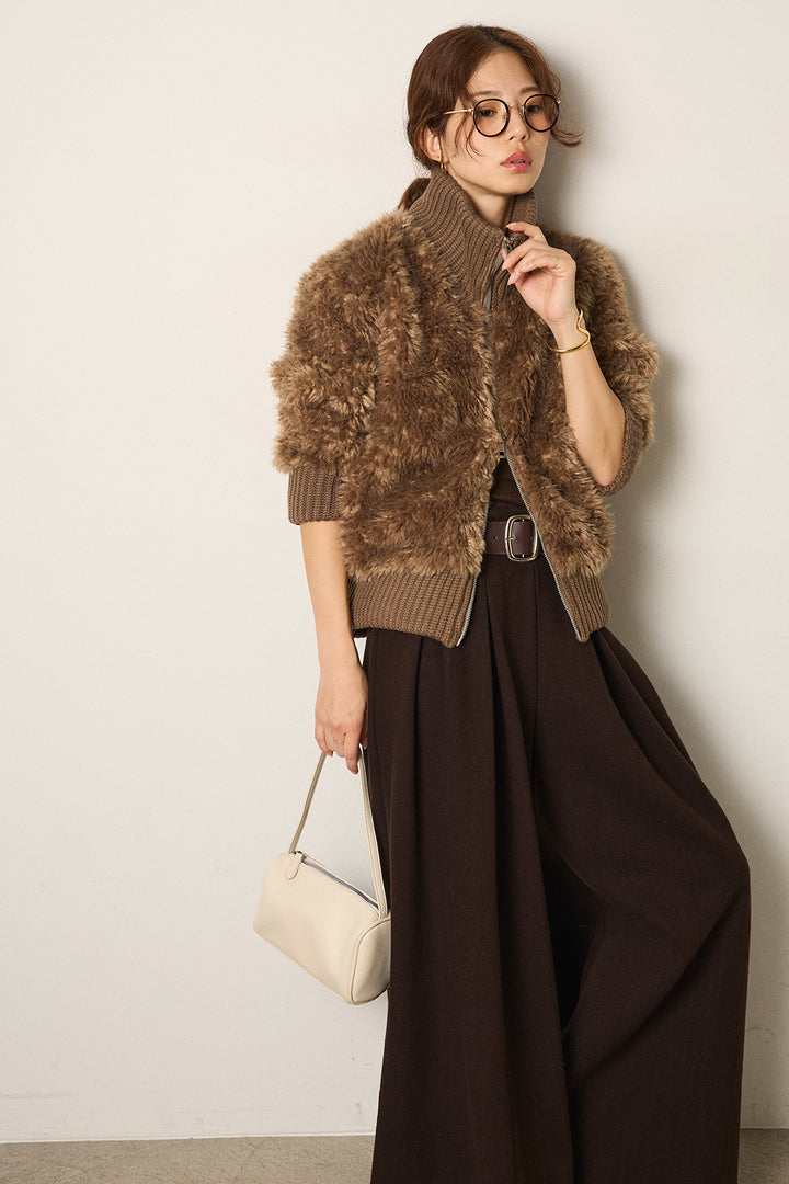 ハイネックボアブルゾン