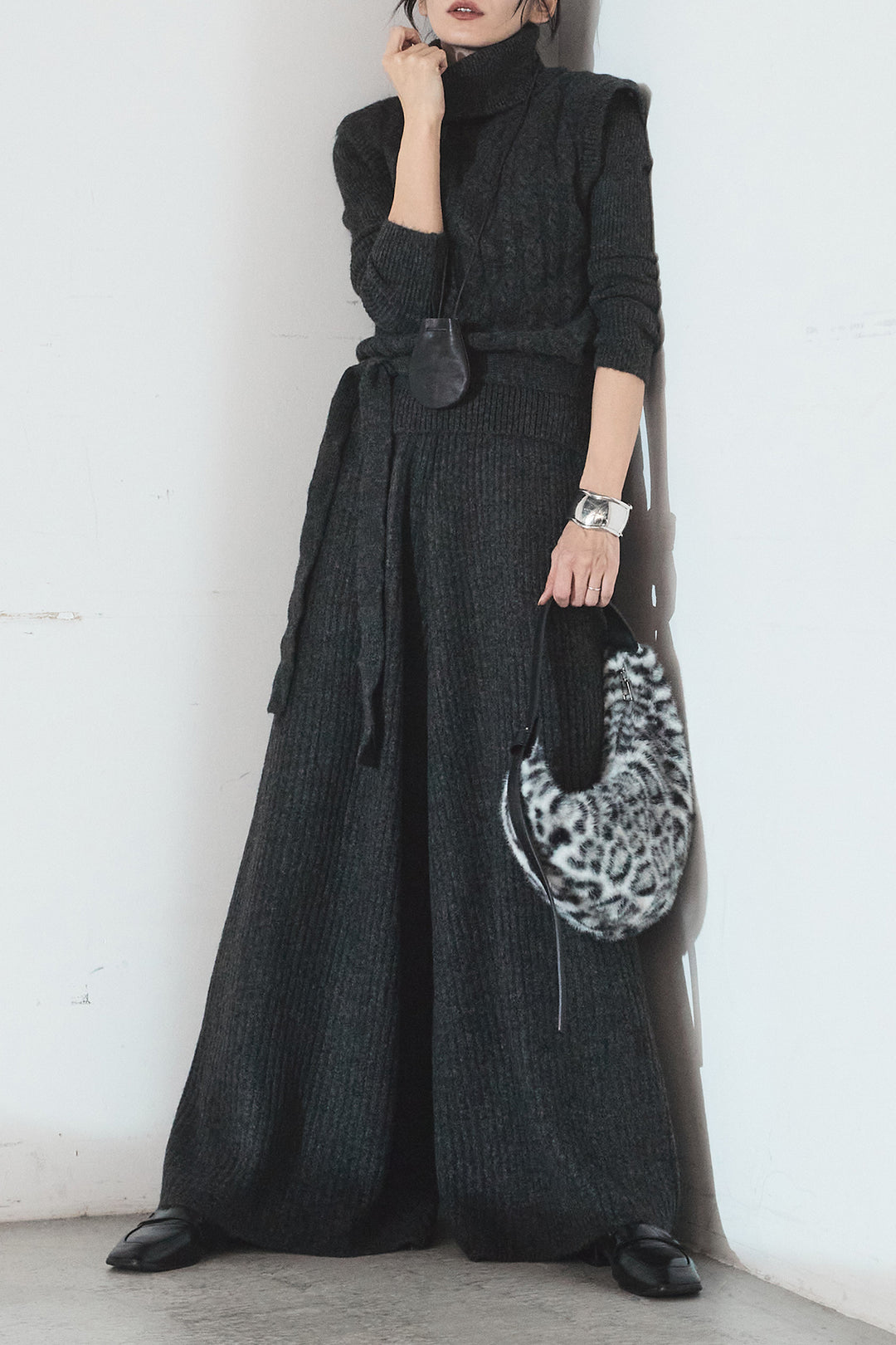 [SET]3ピースハイネックニットベストSETUP