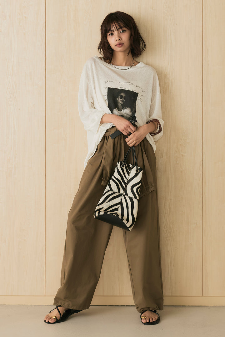 [SET]ヴィンテージグラフィックロンT+合繊ツイルスタンドウエスト巻きジョガーパンツ(2set)