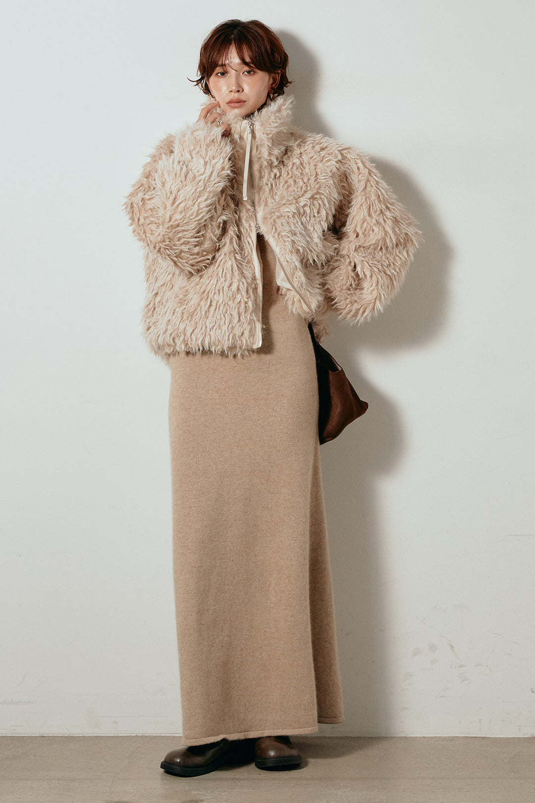 【着回しセット】[SET]ミックスシープファースタンドブルゾン+ミックスシープファースタンドブルゾン(2set)