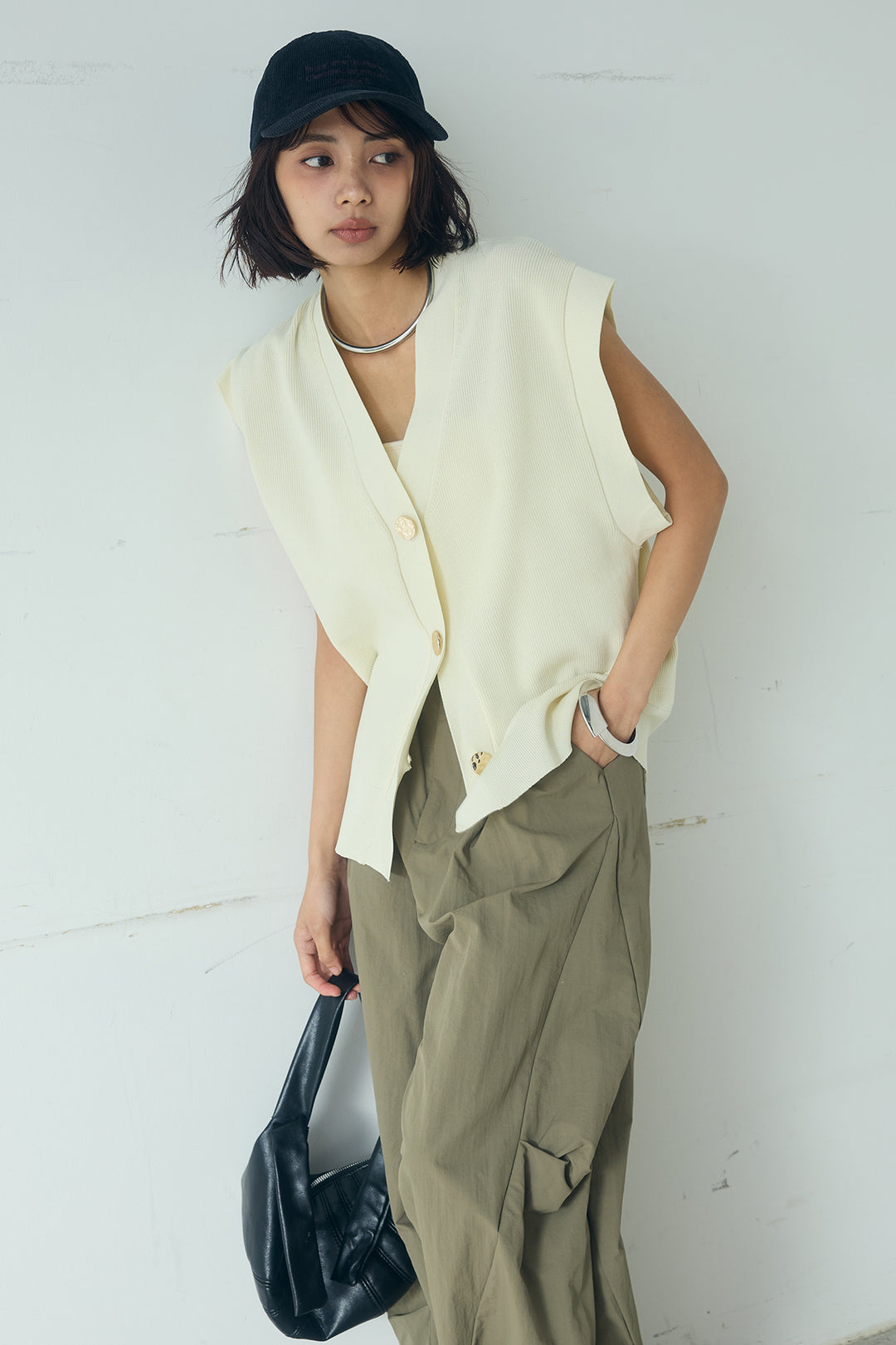 [SET]ポリウーリーメタルボタンベスト+ドライタフタタックバレルパンツ(2set)