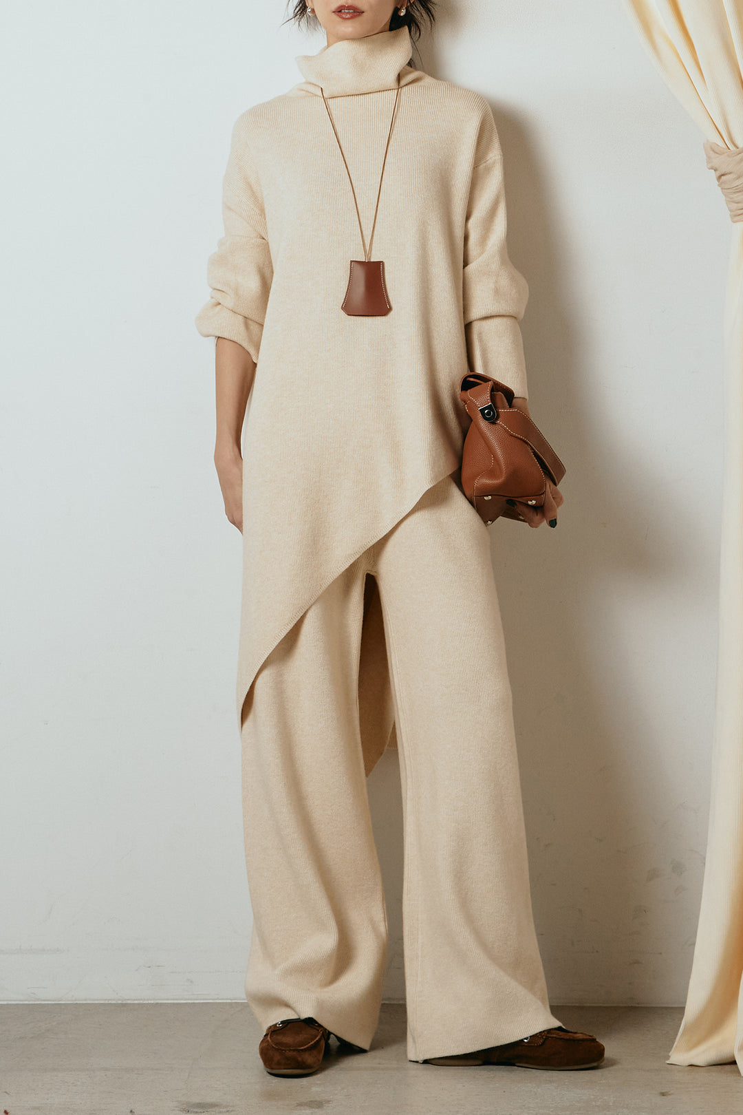 [SET]裾アシンメトリーニットSETUP